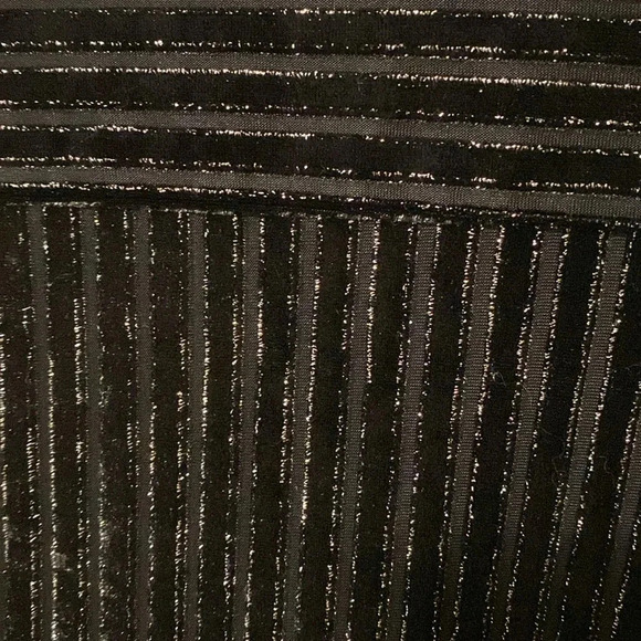 House of Harlow 1960 Velvet Burnout Striped Top  Black Sz M Metallic Threading - Picture 9 of 13